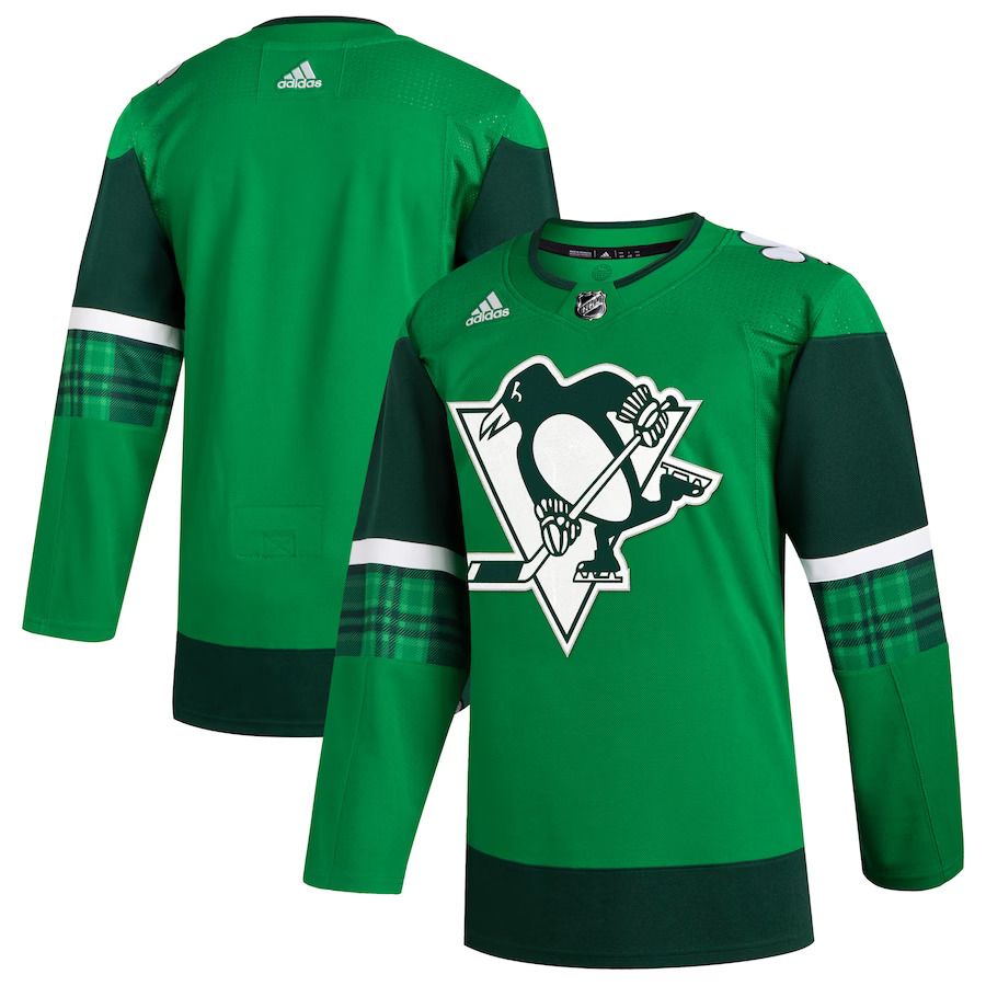 Men Pittsburgh Penguins adidas Kelly Green 2023 St. Patricks Day Primegreen Authentic NHL Jersey